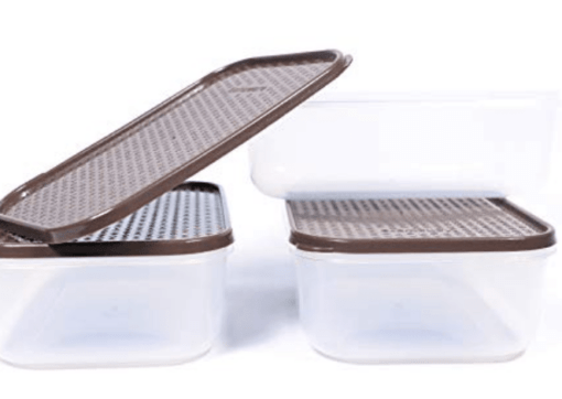 Mahaware Modular Jolly Polka Plastic Container Set, 1200ml,Set of 3 Pieces, Blue - Image 4